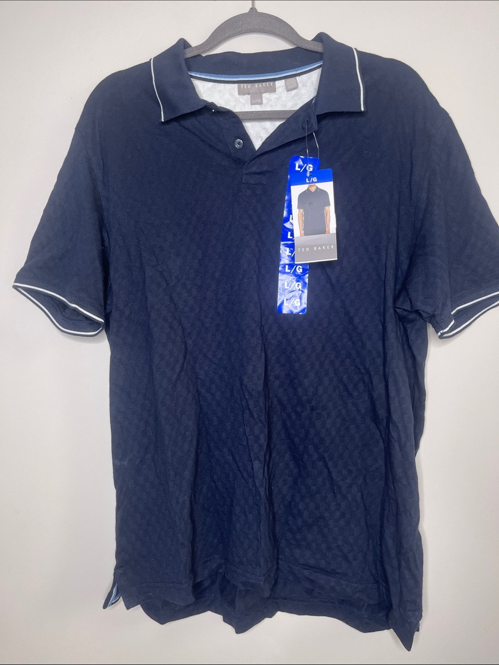Ted Baker Navy Polo with Contrast Piping